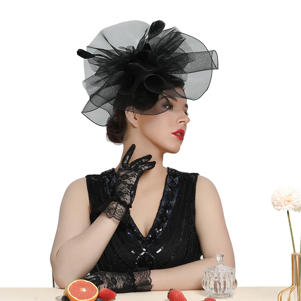 

Veil Fascinator Hat for Women Lightweight Elegant Bridal Hair Clip Vintage Tea Party Headband Mesh Plume Decoration