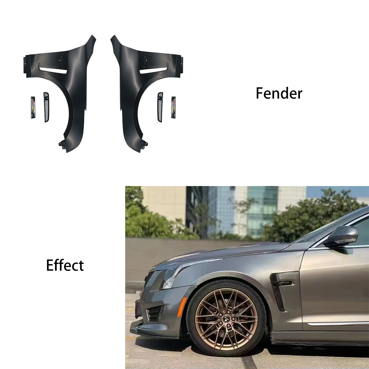 

For 2013 ATS Modified to ATS-V 2014-2019 BR High Quality Auto Body Systems Car Bumpers Engine Hood Fenders