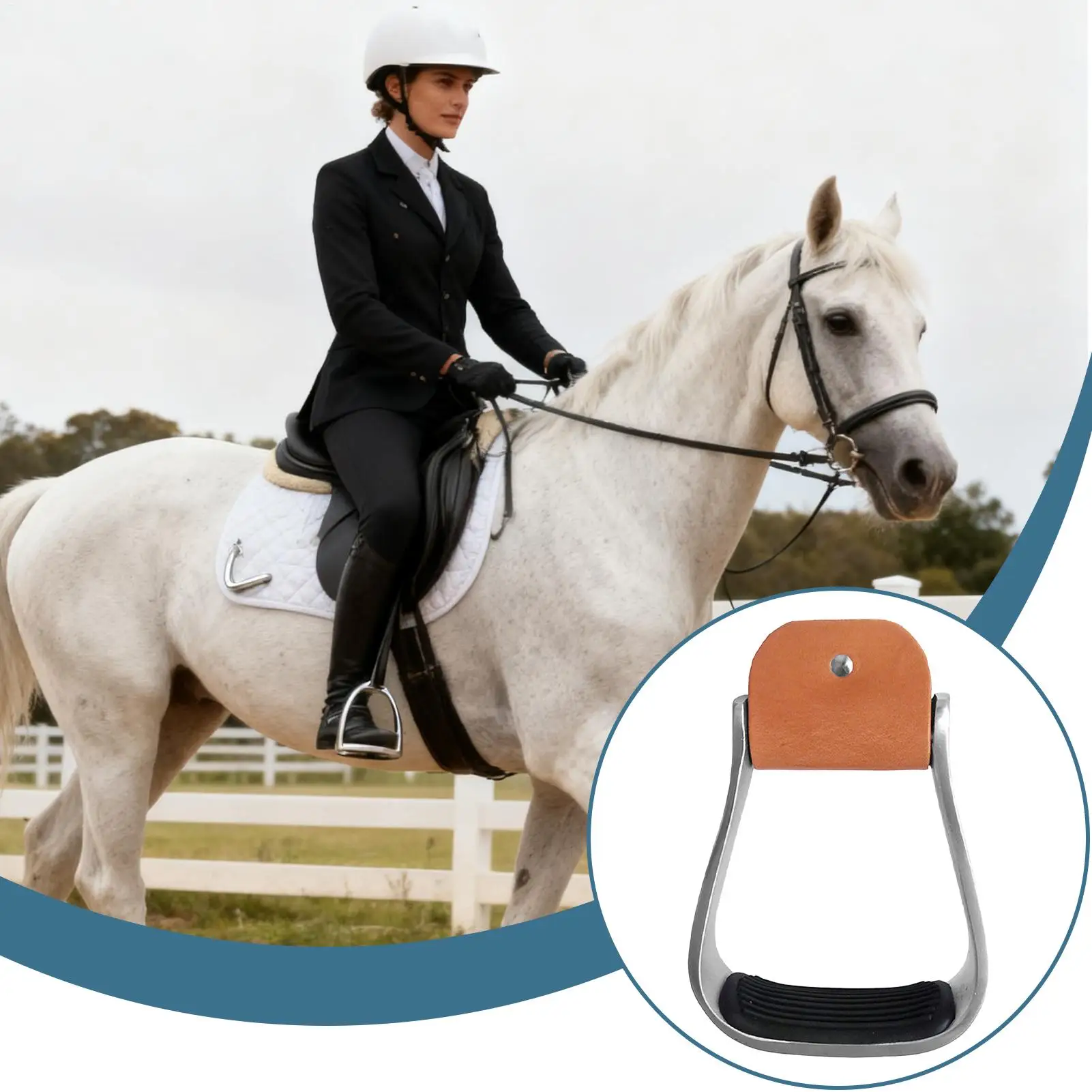 Safety Stirrups Aluminum Cushioned Equestrian Tack Horse Saddle Stirrup For Stall Stable Pasture Farm Ranch Work Training