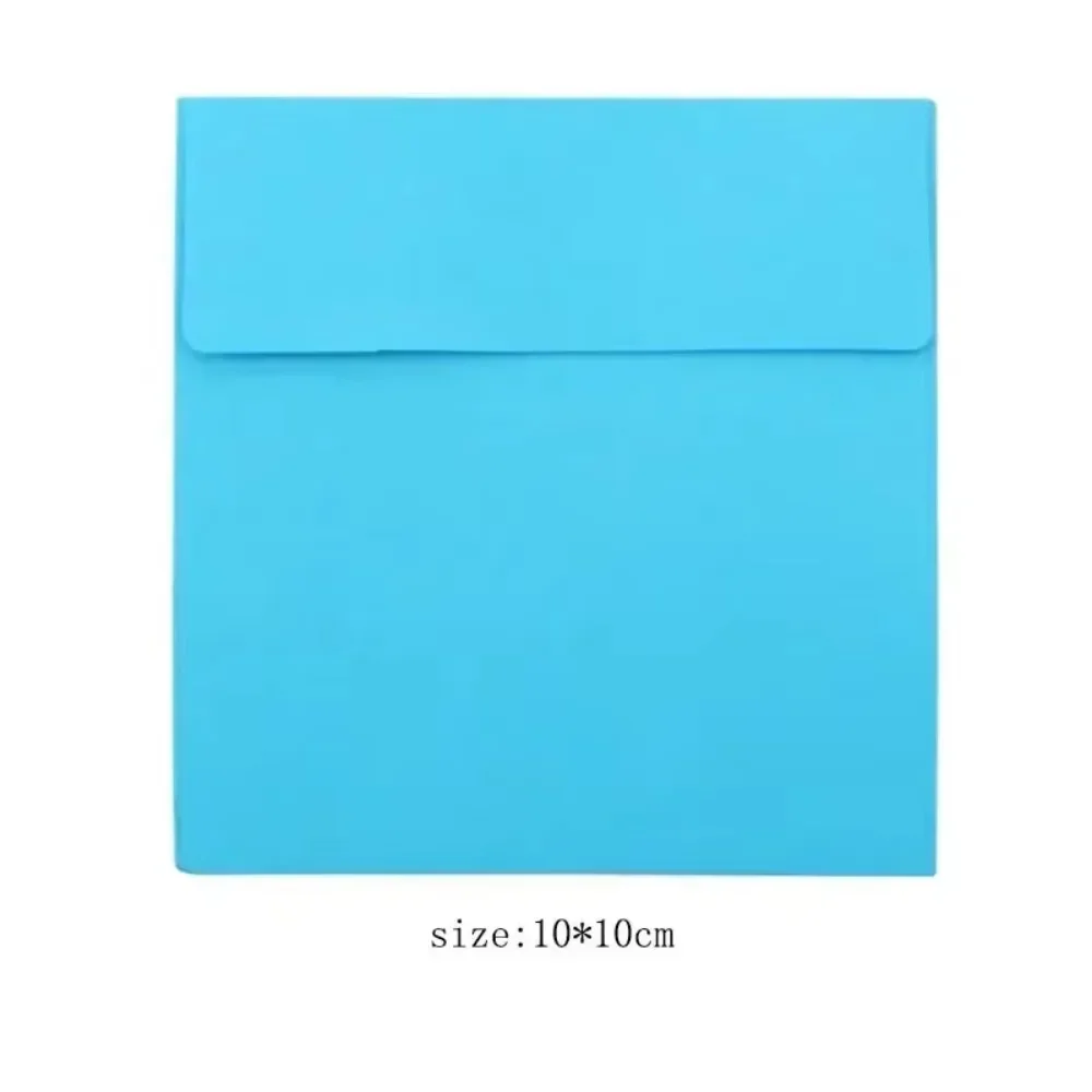 20pcs Mini Envelope Square Candy Color Letter Paper Kraft Paper Card Stationery Blank Student Office Supplies Birthday 10x10cm