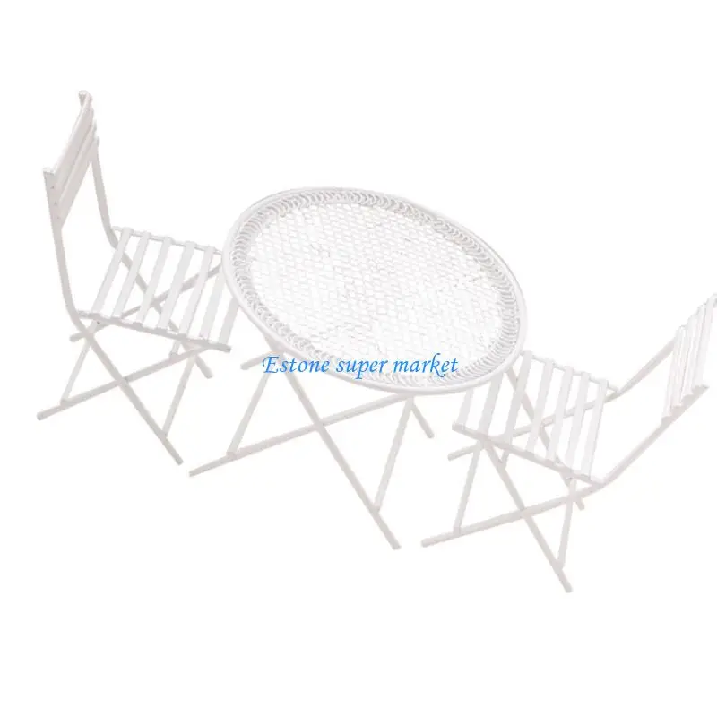 090B เก้าอี้วินเทจที่สมจริงชุดรับประทานอาหารโต๊ะสมจริงชุดเล่นทำท่าสำหรับเด็กแสดงบทบาทเก้าอี้เก้าอี้ของเล่น 1:12 บ้านตุ๊กตา