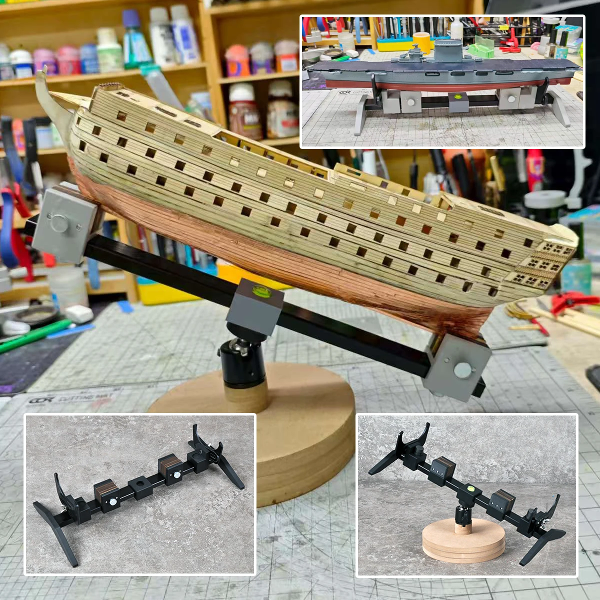 

Универсальная регулируемая подставка для сборки и покраски моделей кораблей, универсальный инструмент для создания масштабных моделей, подходит для всех масштабов.