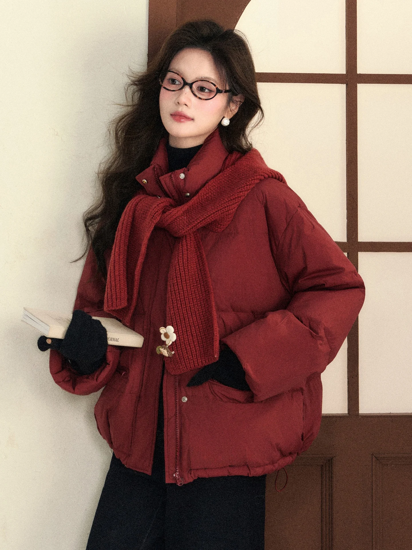 

South Deer Time Traveler 90 White Du down ort Puffer Jaet Women Winter Warm New Year's Robe Coat Casual Sle Detachabl...
