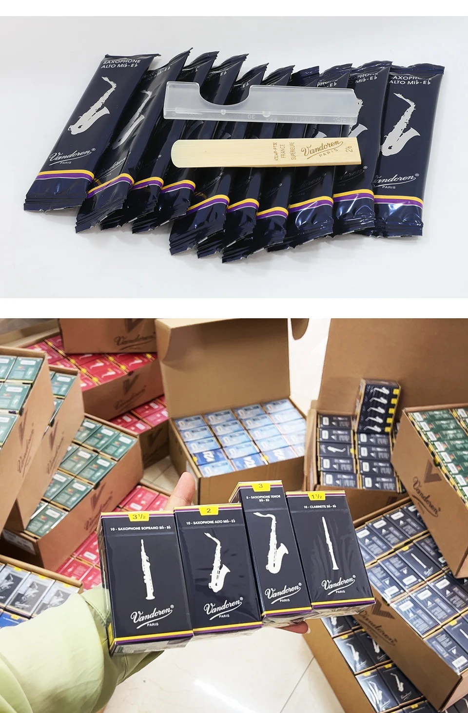 Frankreich Vandoren Saxophonblatt Blue Box SAXblätter Traditionelle Sopran Alto Tenor Klarinette Original – Detail 6