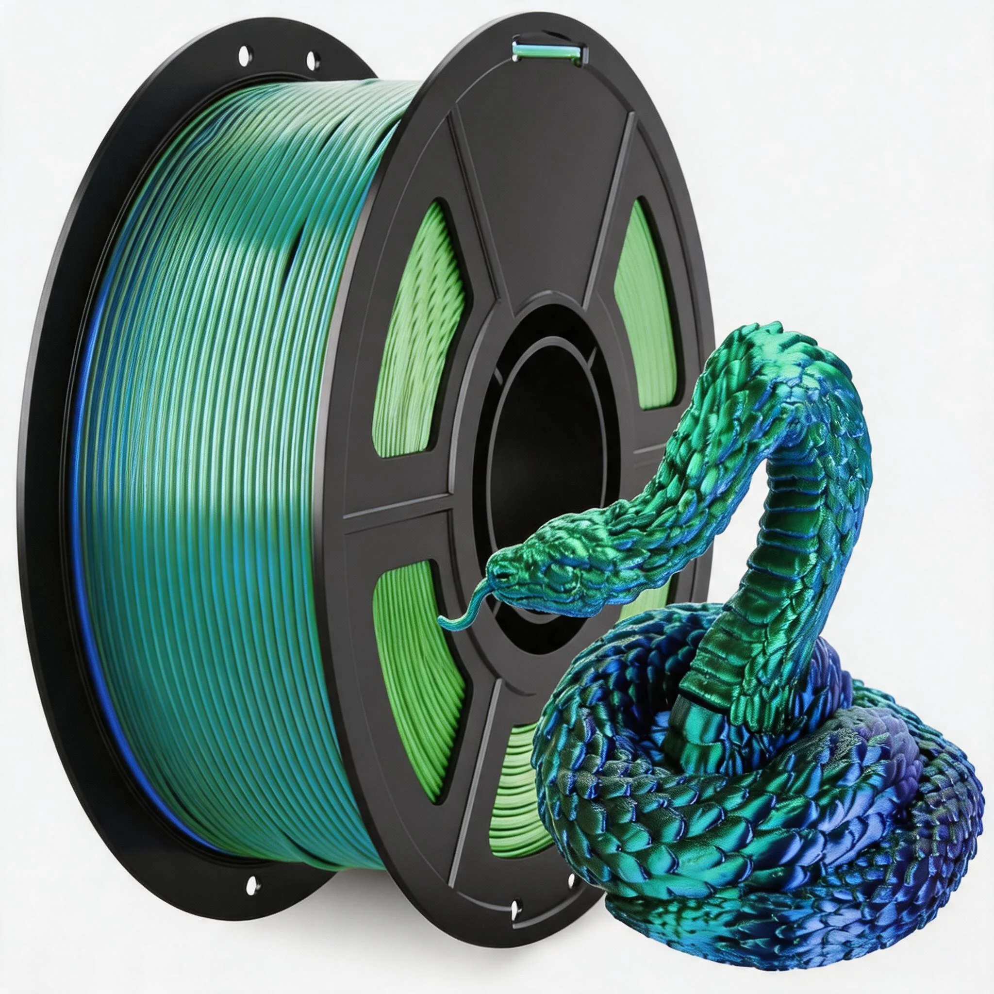 Silk Dual Color PLA Filament 3D Printer 1.75mm +/- 0.02mm, Bicolor Filament Two Tone PLA 250G(0.55lbs)