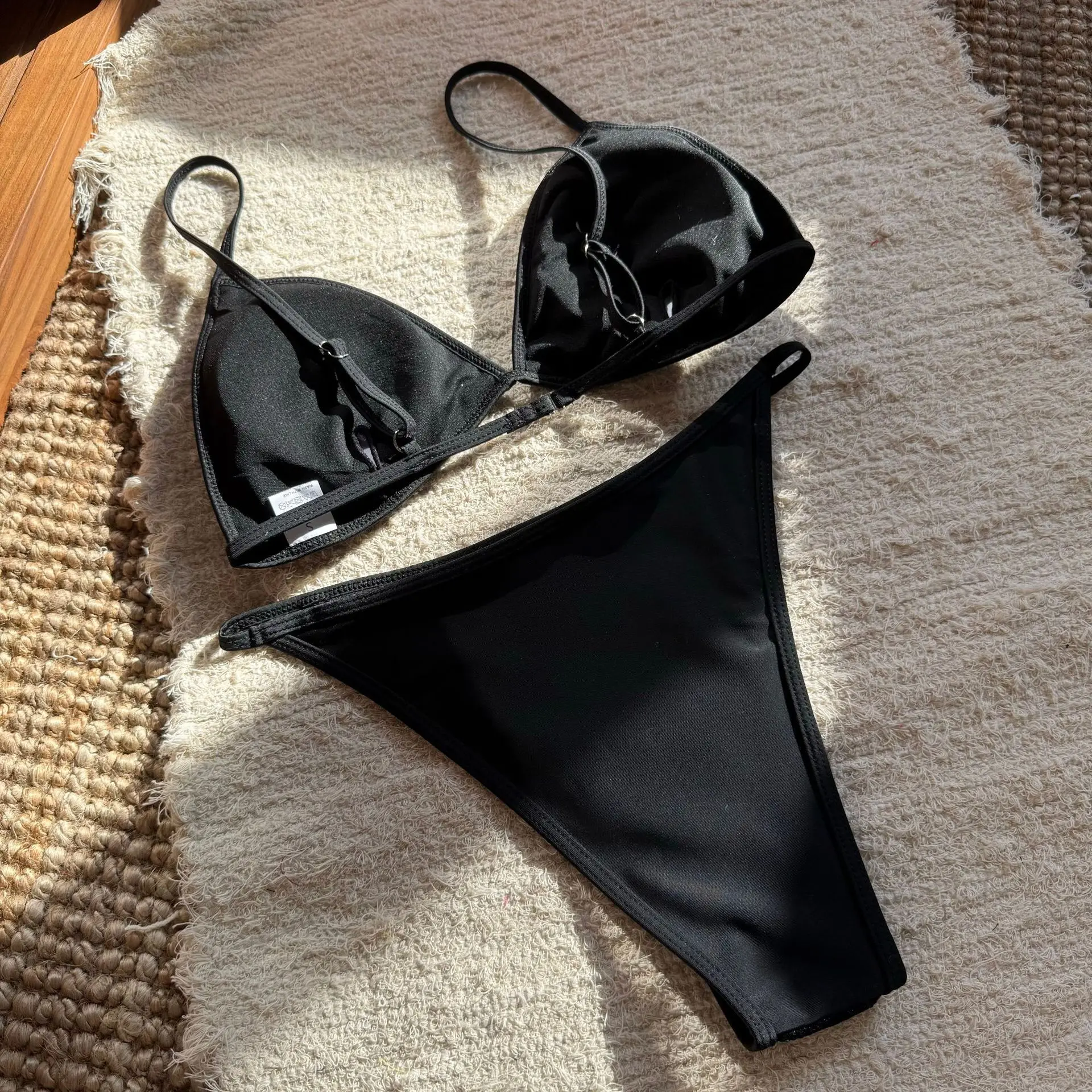 섹시한 반짝이 스팽글 시니 비키니 세트 두 조각 끈 수영복 비치웨어 수영복 수영복 biquini Tankini