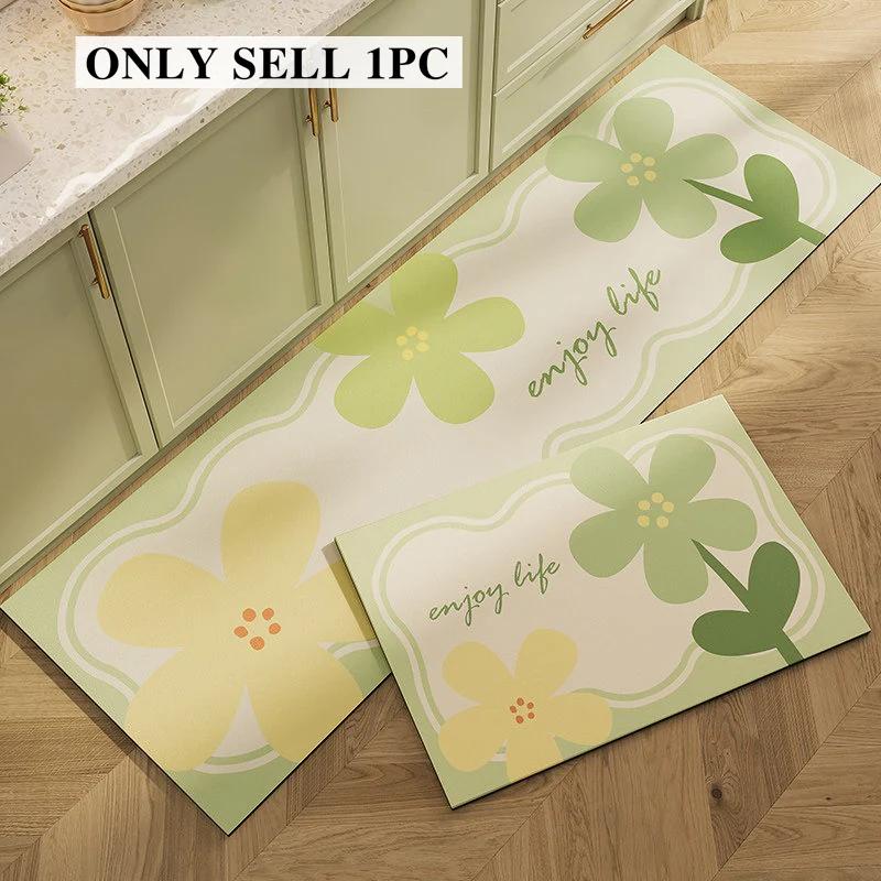 Carpet for Kitchen Super Water Absorbent Floor Mat Long Non-slip Foot Mats Modern Style Floral Print Carpets Home Decoration Rug