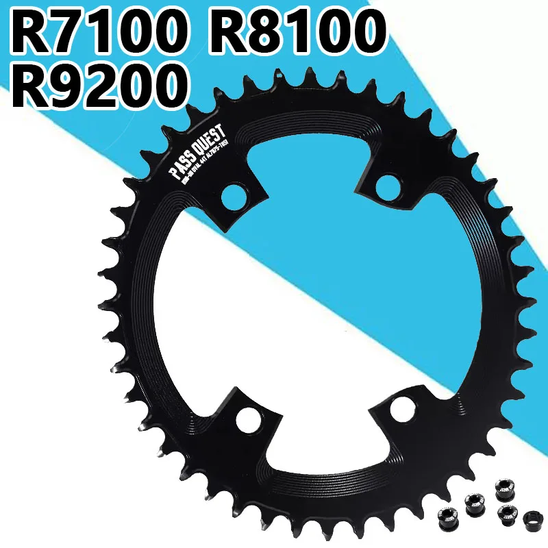 PASS QUEST 110 bcd chainring For Shimano 105 R7100 ULTEGRA R8100 Dura ace R9200 Narrow Wide 110BCD Road Bike oval Chainwheel