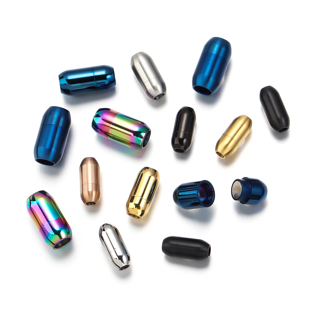 2 stücke bunte Edelstahl Magnet verschlüsse Leders chnur Armband Anschlüsse End verschluss Magnets chnalle DIY Schmuck herstellung – Detail 6