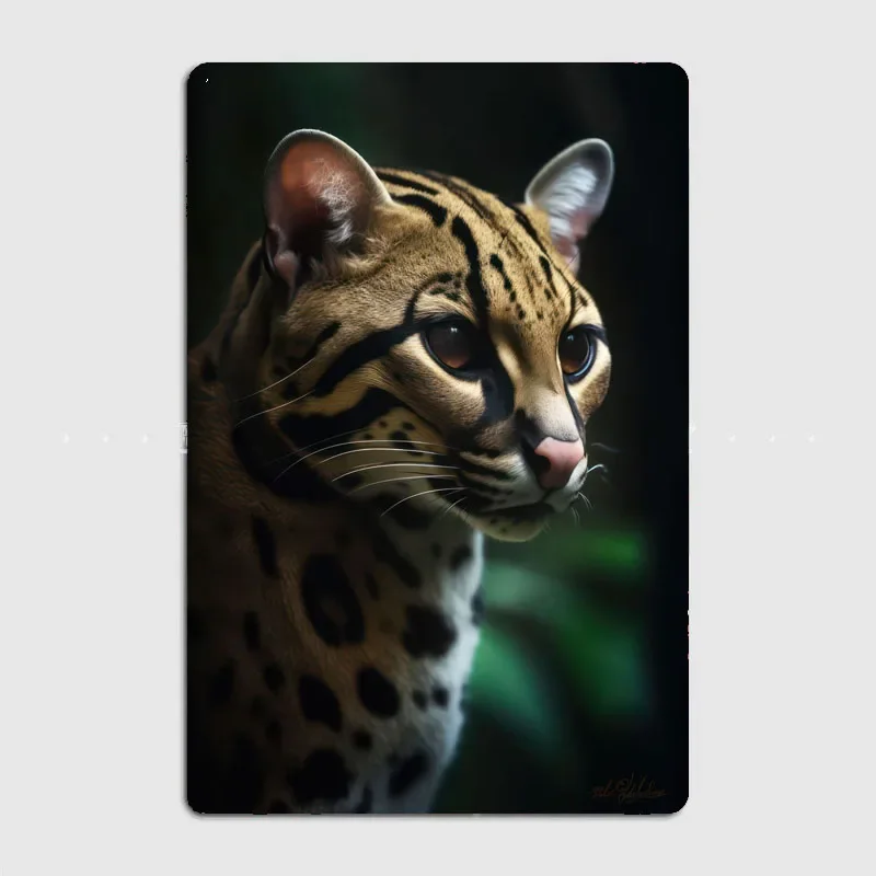 

Elusive Margay Posters Metal Plaque Poster Home Decorations Classic Tin Sign Room Decor Wall