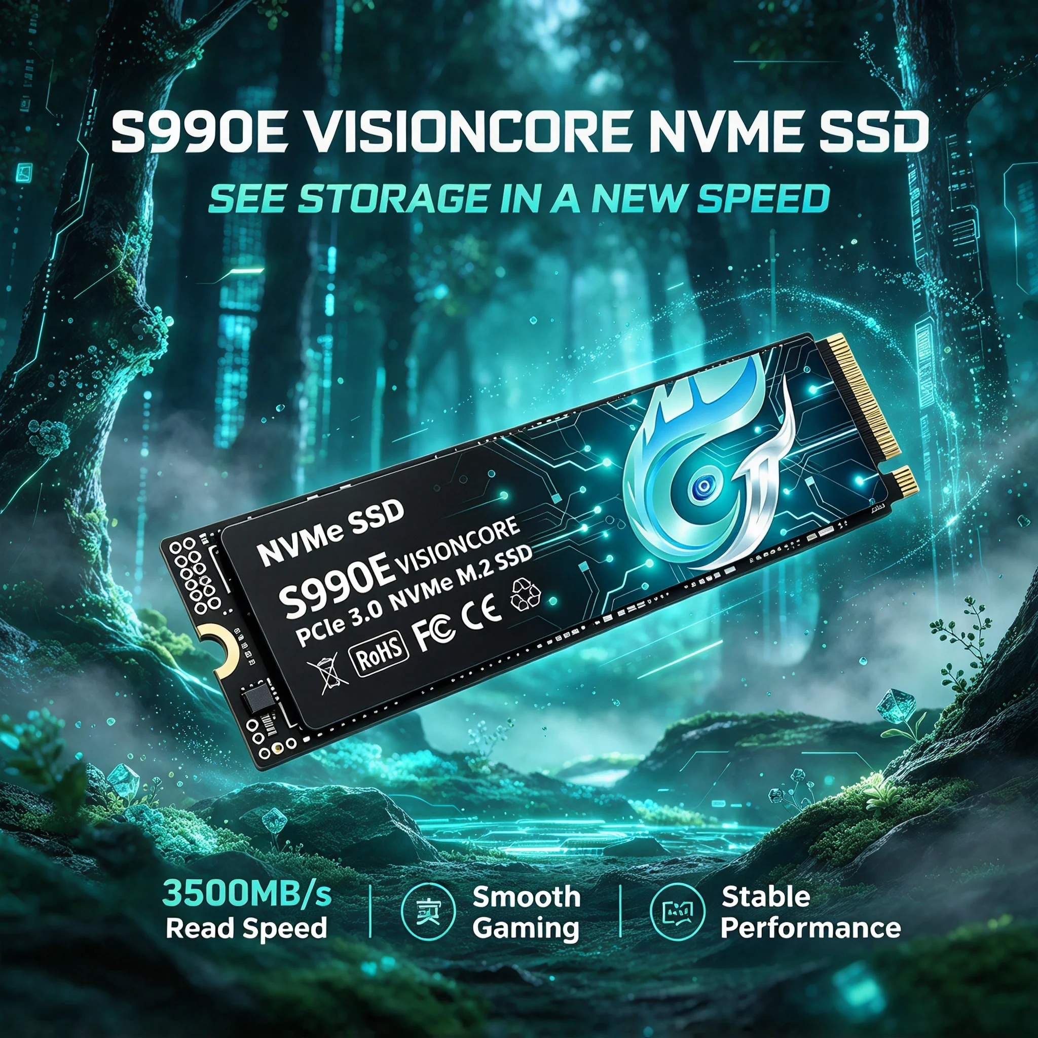 S990E Built-in M.2 NVMe Solid State Drive, 1TB/2TB/500GB/4TB, Fast Speed Storage, Laptop, PC, Desktop, Computer. Apex Pro.