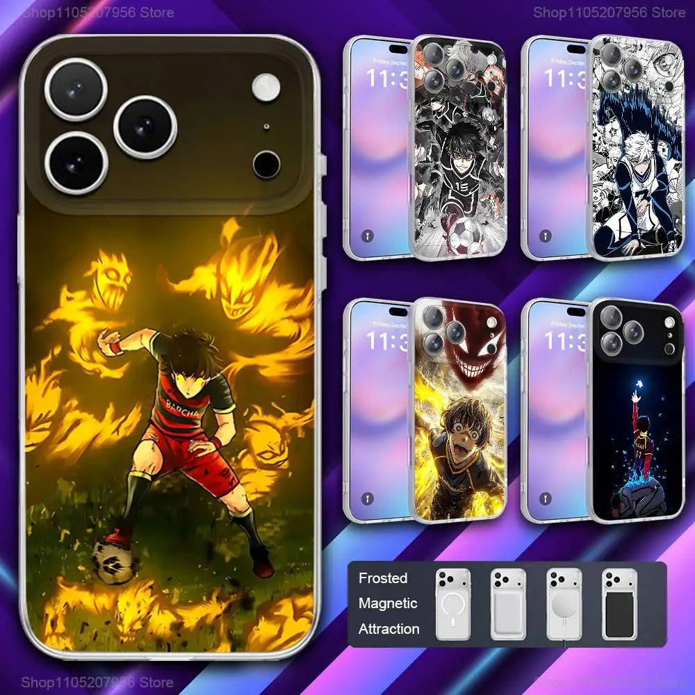 

B-Blue Comics L-Locks Phone Case For iPhone 11,12,15,14,13,17,16,Pro,Plus,E,Max,Air,Mini Magnetic Frosted Cover