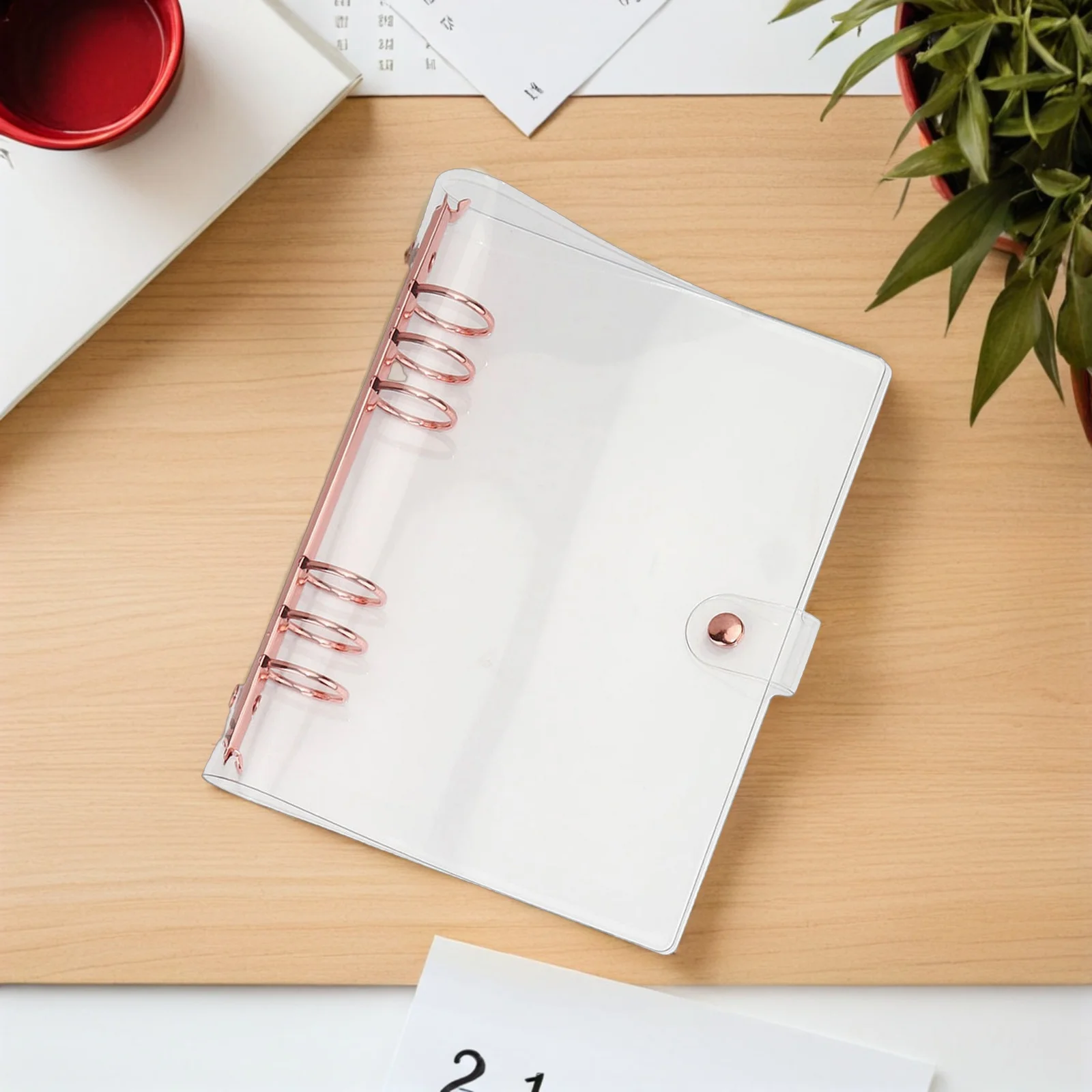 

Portable Transparent PVC Loose-Leaf Notebook Cover Practical Protective Binder Cover for Handbook Travel Scrapbook