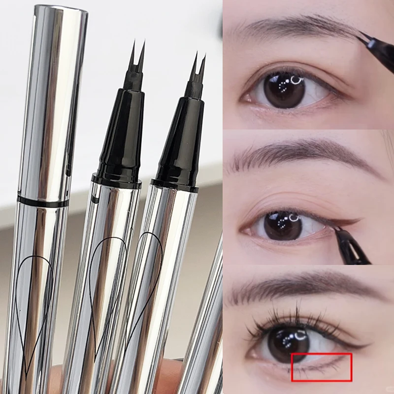 2 punkty dziki płyn do brwi ołówek trwały tatuaż na brwi wodoodporny jedwab leżący Eyeliner dolne rzęsy koreańskie kosmetyki