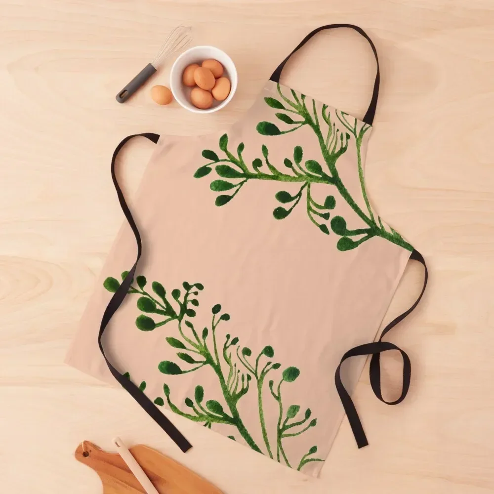 

Timid Orange Shade, ветка акварельного оливкового дерева, фартук Kitchen Things, кухонная утварь для женщин с карманом, фартук