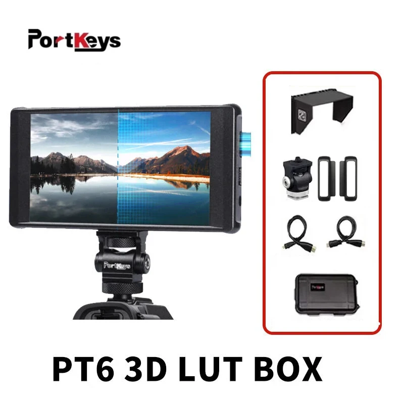 Portkeys PT6 5.2 inch Monitor Touch Screen 3D LUT 600nit 1080P 4K-HDMI-Compatible Display Field Mointor for Live Streaming