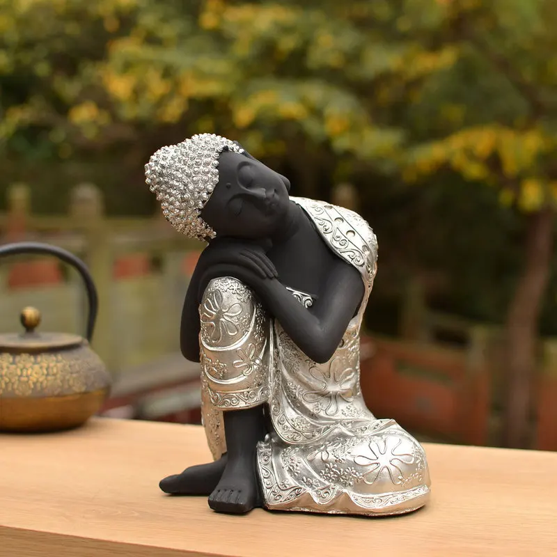 Chinese-style Zen Buddha head resin ornament, Southeast Asian decoration home, garden, and living room, suitable for export