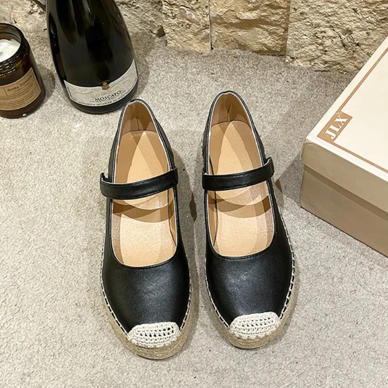 المرأة حافة تصميم منصة ماري جين أحذية الربيع والخريف جديد النمط الروماني الترفيه إسفين أحذية بكعب منخفض Zapatos Mujer #6