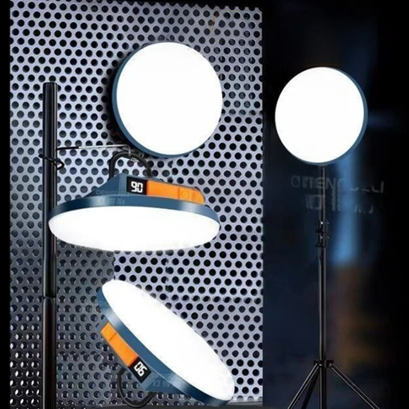 في الهواء الطلق المحمولة خيمة ضوء 13200mAh 300W قابلة للشحن LED فانوس التخييم ضوء قوي الصيانة المغناطيسي ضوء مقاوم للماء