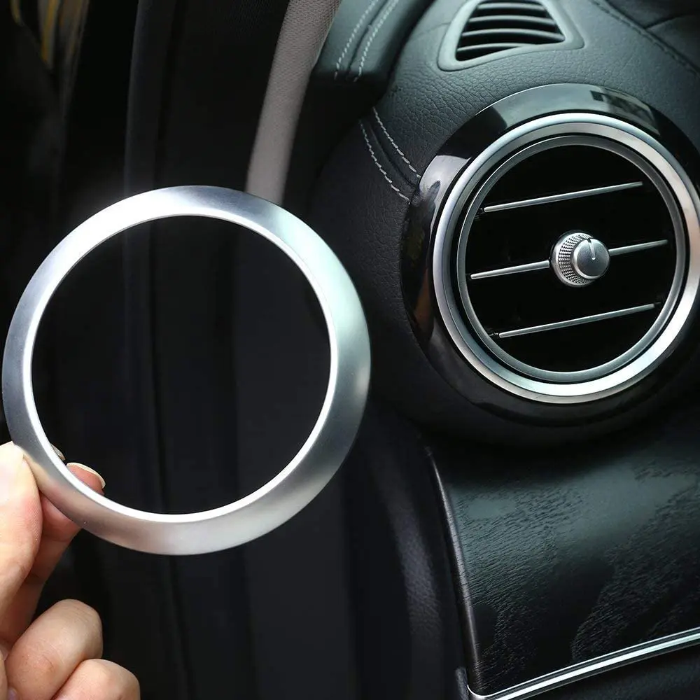 ABS Chrome Side Air Conditioning Vent Outlet Ring Cover Trim For Mercedes Benz E Class W213 2016-2018 Matte Silver