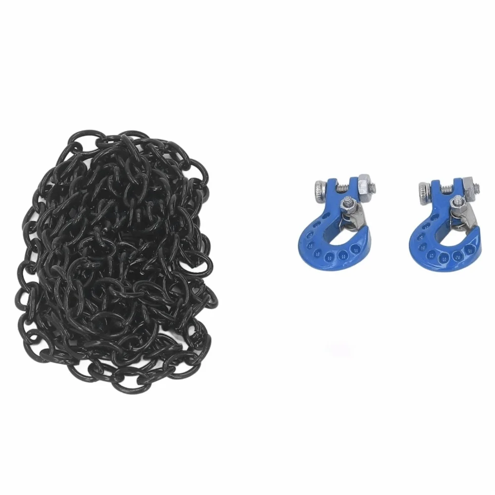 Mini Size RC Car Tow Hook Trailer Chain Set Easy Installation Tow Hook Set for SCX10/D90/D110/TF2/TRX4 1/10 RC Crawler Truck