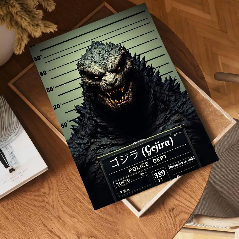 G-GoDZilla Self-adhesive Art Poster Retro Kraft Paper Sticker DIY Room Bar Cafe Stickers Wall Painting view 4