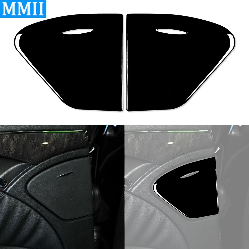 

2 Pcs Piano Black Rear Door Ashtray Panel Decorative Cover Interior Accessories Sticker For Mercedes Benz E-Class W211 2003-2009