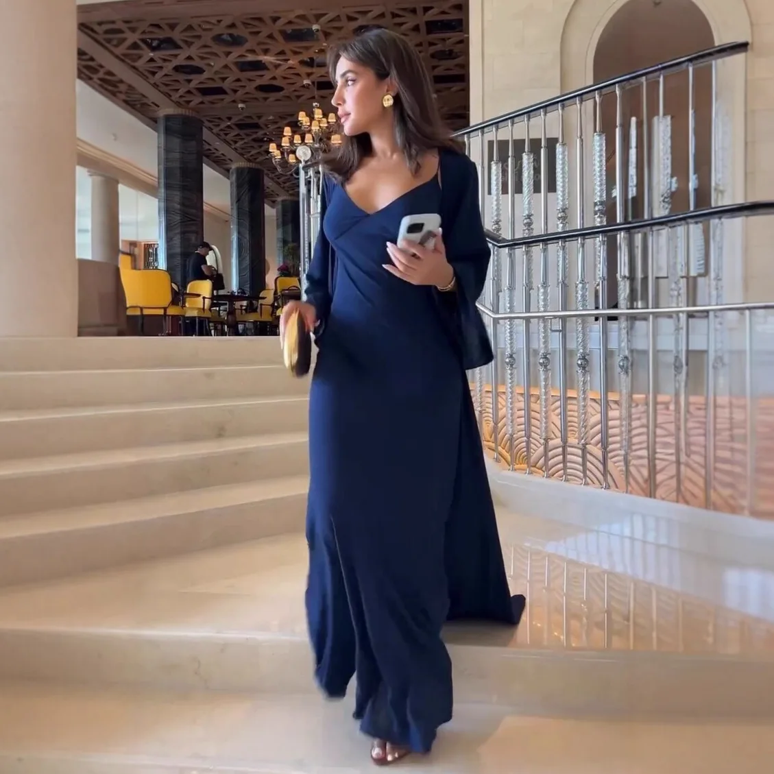 

Women's 2025 summer new fashion sexy suspender hip dress long skirt cardigan robe suit club clothing Vestidos