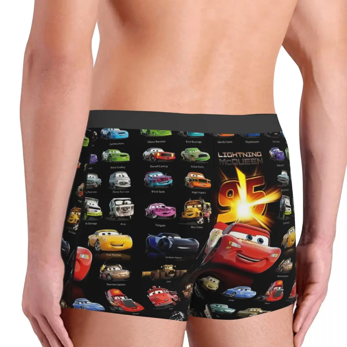 Boxers impressos Men's Lightning McQueen Cars, Cuecas Novidade, Roupa Interior, Cueca, A vida é uma rodovia, 95