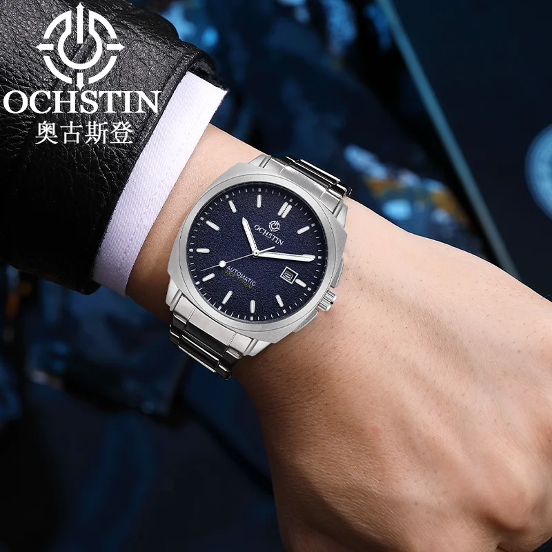 OCHSTIN Retro Elegant Men Self‑winding Automatic Mechanical Watch Man Architect Series Stainless‑Steel Band Waterproof Watches view 6