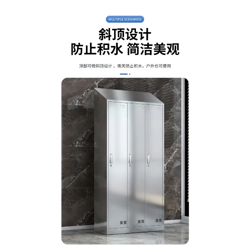 304 stainless steel locker staff cabinet dust-free workshop shoe multi-door  201 hanging wardrobe iron