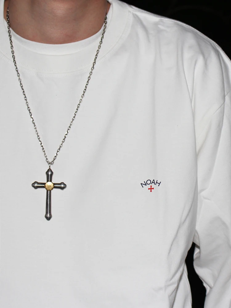 

American Retro Heavyweight Pure Cotton Long Sve T-irt Men's Loose round Ne Printed Base irt Youth Faion Trend