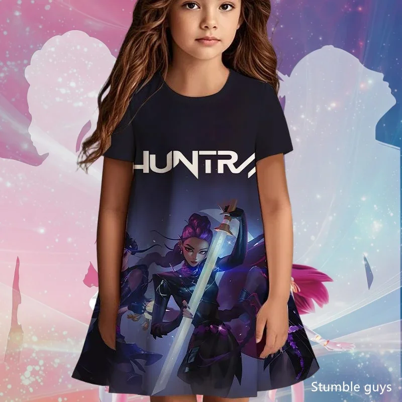 

Детское платье из коллекции Kpop Demon Hunters Summer Rumi ‌ Платье принцессы Mira Zoe, одежда для девочек, футболка