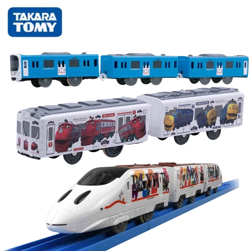 TAKARA TOMY Pule RoadRoad ไฟฟ้ารถไฟขนาดเล็กของเล่นหุ่นยนต์แมว Kyushu รถราง SC-02alloy การบีบอัดเพลาขนาดเล็กจําลอง