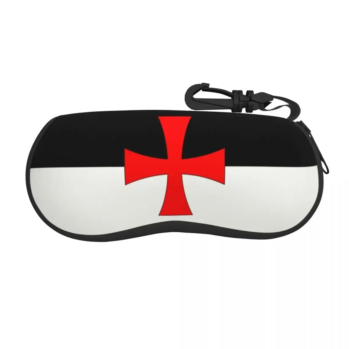 Custom Knights Templar Flag Shell Glasses Case Fashion Medieval Crusades Cross Eyeglasses Case Sunglasses Protector Box