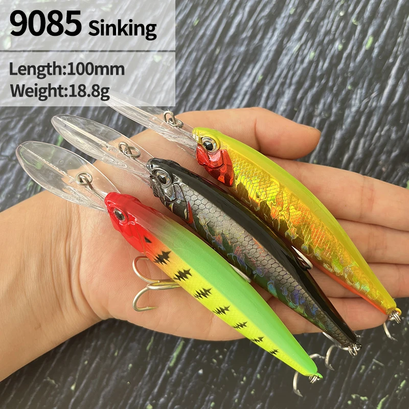 

100mm 18.8g Sinking Minnow Fishing Lures Saltwater Long Casting Artificial Hard Bait Saltwater Trout Swimbait Fishing Equipment