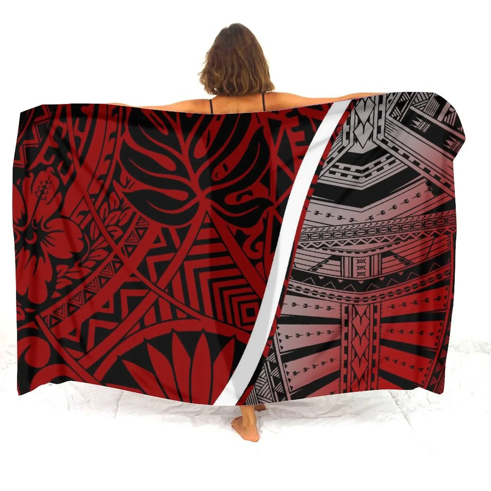สตรีเกาะ Sarong Retro ดอกไม้ที่กําหนดเองบิกินี่ Cover Upswimsuit ผู้หญิง Sarong Polynesian เสื้อผ้าฤดูร้อนชายหาดผ้ากระโปรง
