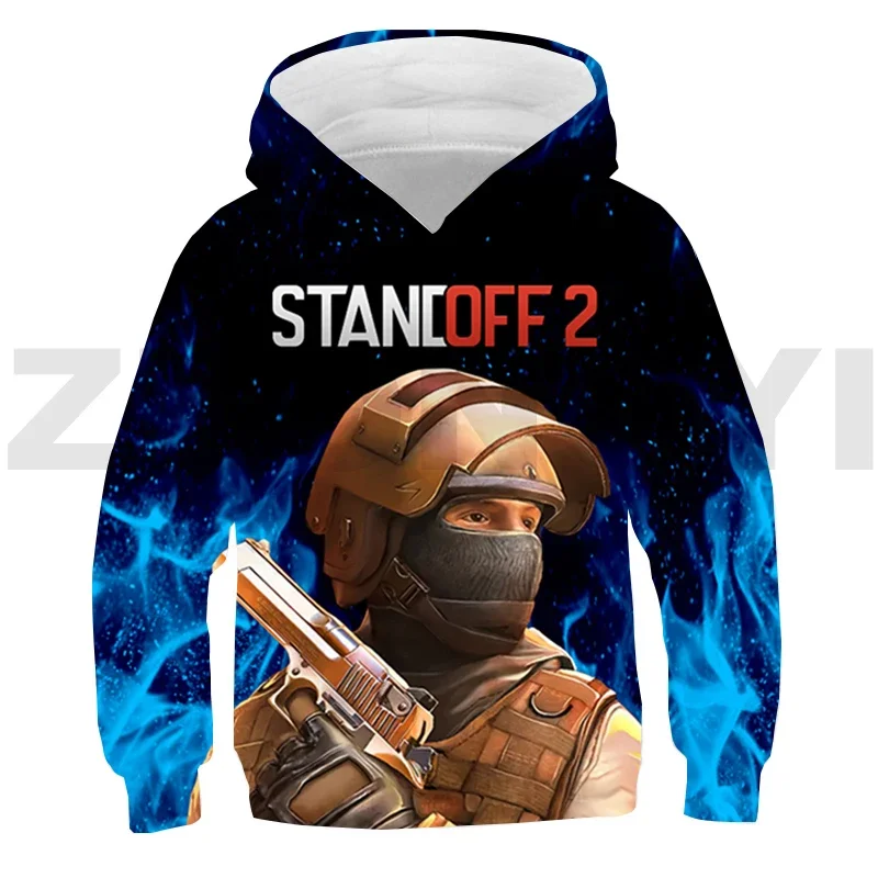 Hip Hop Standoff 2 Streetwear Casual Pullover Hoodie Tops Pull Kids Children Anime Fashion Oversized Sweatshirt Teenager