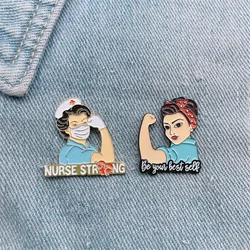 Creative Character Doctor Nurse Enamel Brooch Girl Nurse Medical Staff Come on Fun Alloy Pins Badge Fashion Woman Jewelry Gift