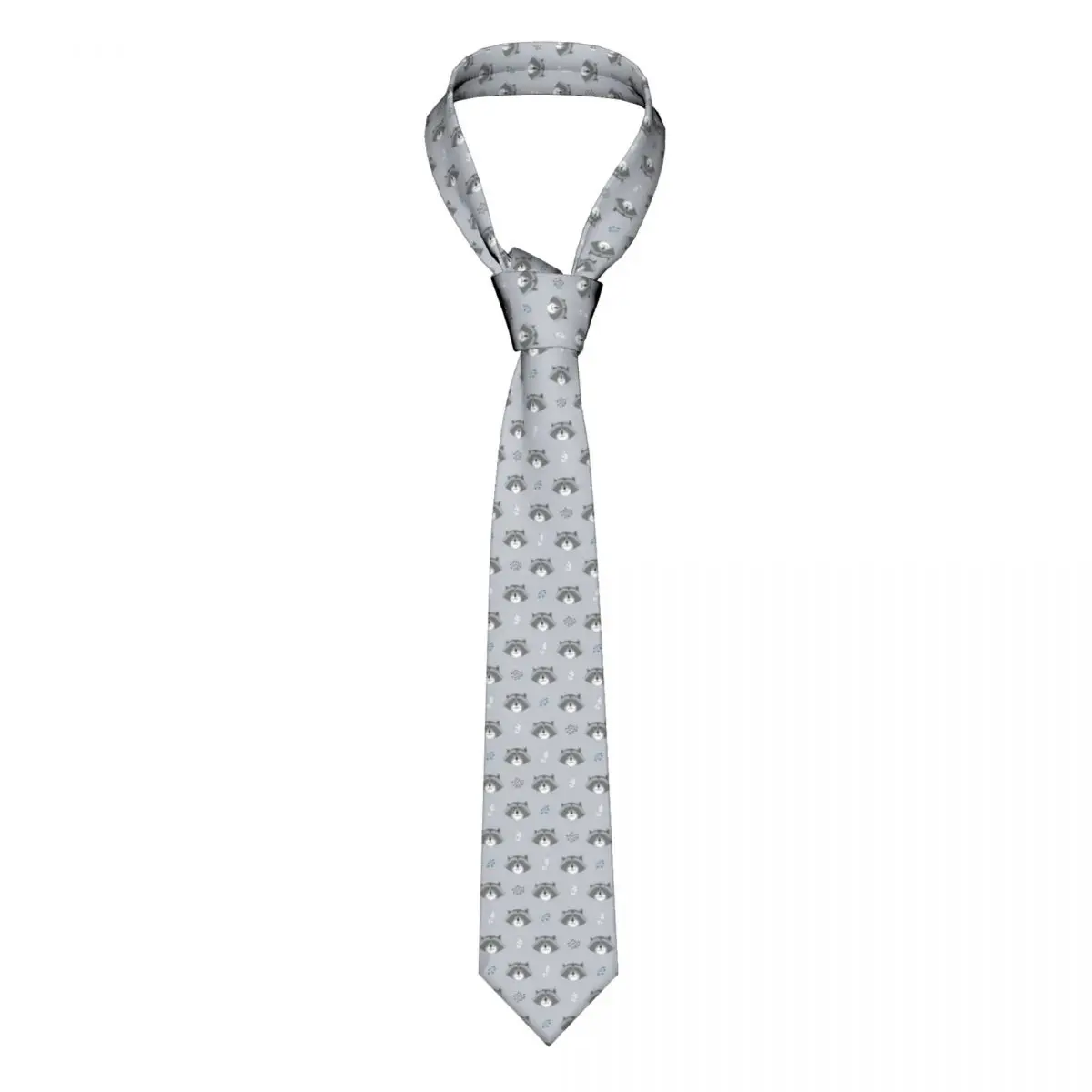 Corbata clásica de cabeza de mapache para hombre, corbatas ajustadas, cuello estrecho, corbata informal, accesorios para regalo