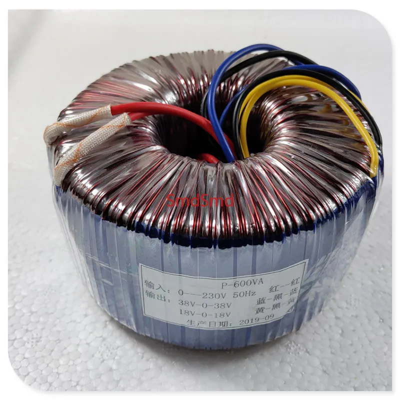 600W toroidal Class A power amplifier transformer, Japanese silicon steel sheet, output: 38V-0-38V 7.4A; 18V-0-18V 1A;