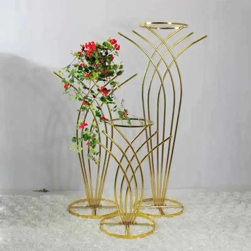 10 Stück Metall-Blumenständer, geometrische Bodensäulen für Hochzeitsdekoration, Gangdekoration, Heimdekoration, Veranstaltungen und Bankette – Detail 5