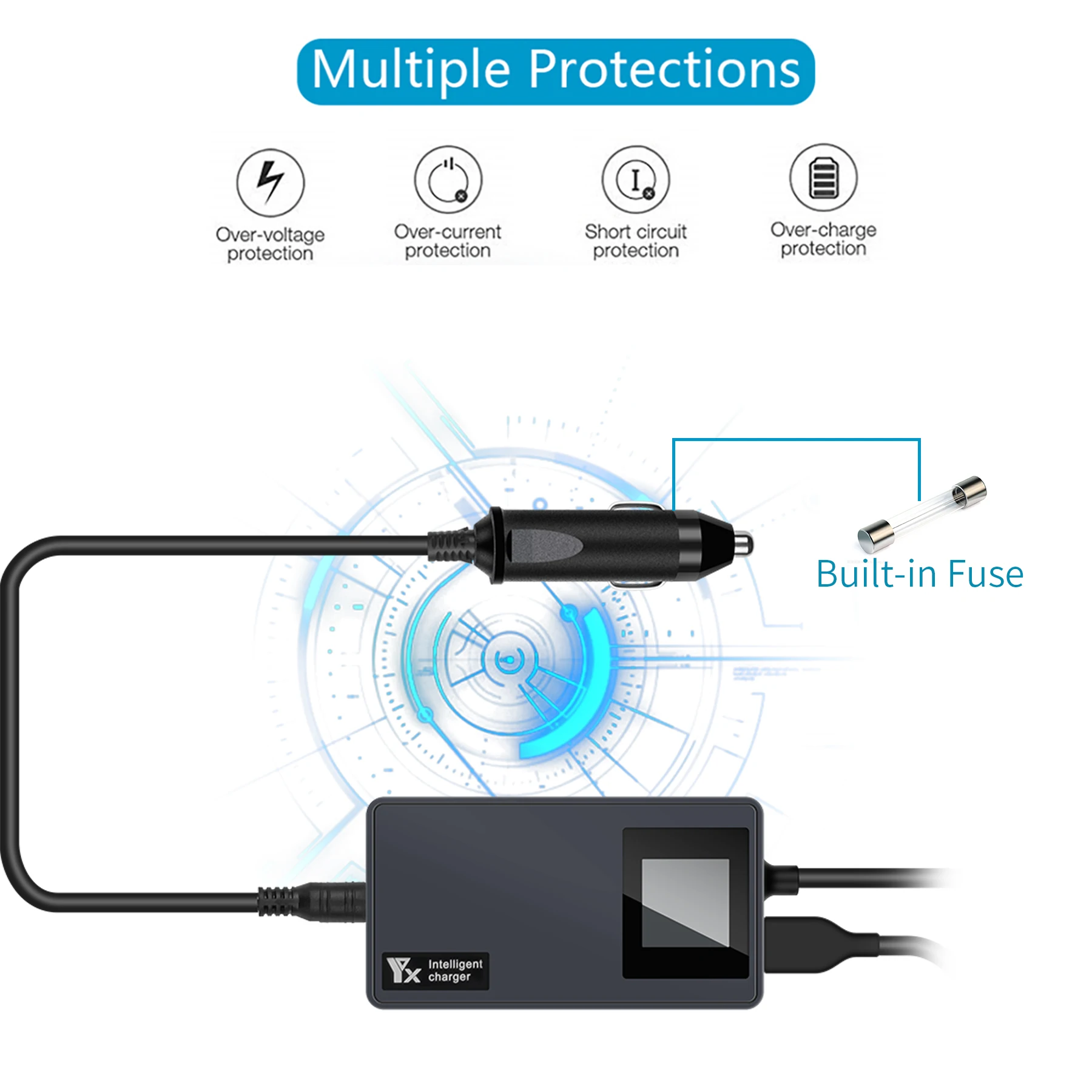 Caricabatteria da auto con display digitale per DJI Mavic Air 2 /Air 2S caricabatteria da veicolo con telecomando Hub di ricarica intelligente portatile