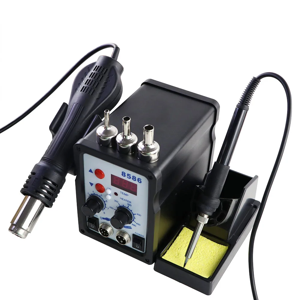 8586 2 in 1 SMD Rework Solder Station 220V / 110V 700W Hot Air Gun Soldering Iron For Welding Desoldering Repair Tools