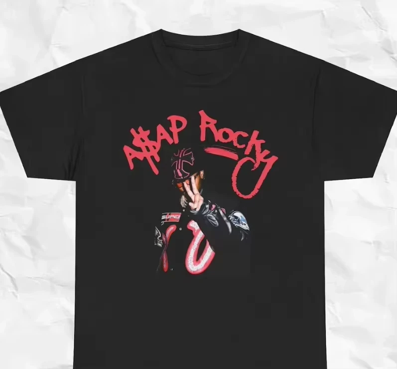 

ASAP ROCKY Short-sleeved T-shirt HIP HOP High Street Men Women Gothic Plus Size Tees A$AP Portrait Loose Casual Harajuku Tops