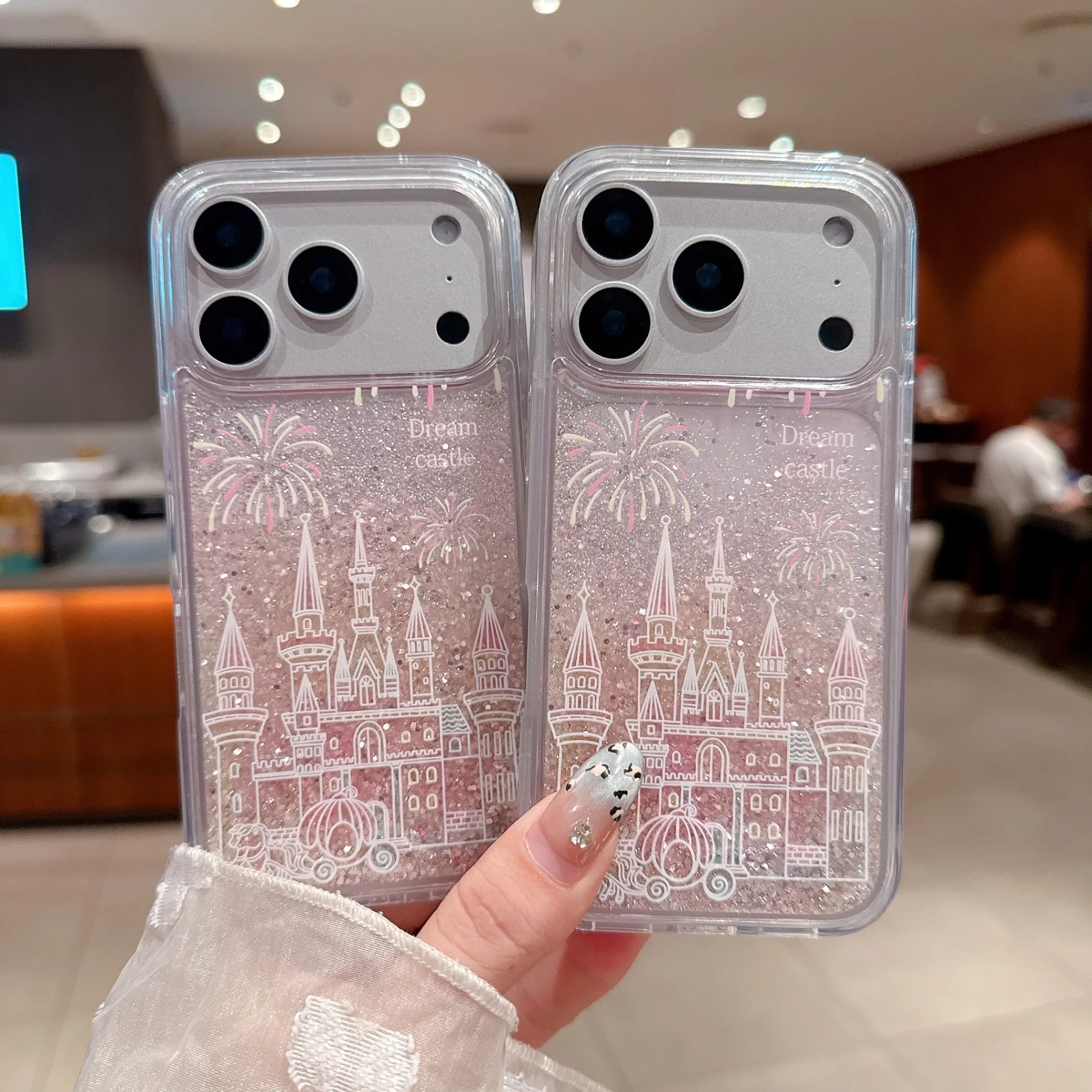 Liquid Quicksand Dreamy Star-Glow Castle Handyhülle für iPhone 17 Pro Max 16 15 14 13 18 Pro Schutzhülle für Frauen und Mädchen – Detail 1