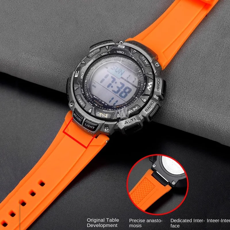 For Casio PROTREK Series Strap PRG-240 PRG-130 PRW-1500 Waterproof Sports Silicone Rubber Bracelet Watch Belt Band Accessories