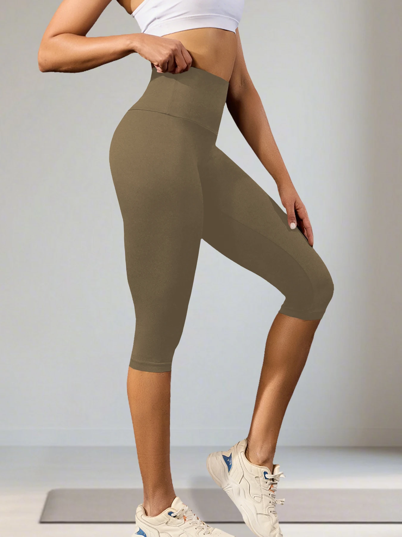 

Women's High Waisted Capri Pants Super Soft No See Through Workout Yoga Running Athletic push up gym fitness Leggings