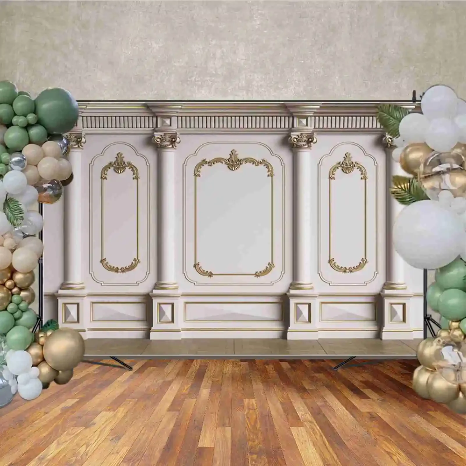 MOON.QG غرفة المعيشة الأوروبية الفرنسية الباروك جدار خلفية صورة حفلة التصوير الفوتوغرافي عيد ميلاد خلفية المنتج اطلاق النار الاستوديو