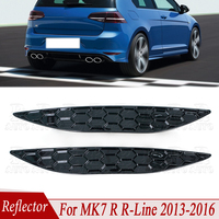 1 Pair Rear Bumper Reflector Delete Set Gloss Black Cover For Volkswagen VW Golf MK7 R R-Line 2013 2014 2015 2016